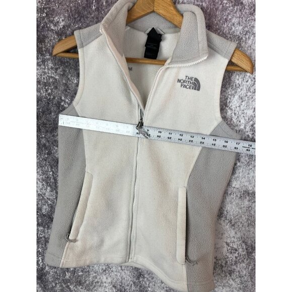 The North Face Vest Women’s S White Grey Zip-Up Fleece Jacket Gorpcore Casual - Picture 12 of 15